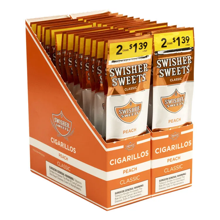 Tabachaze Swisher Sweets Peach Cigarillos 4 Packs of 30