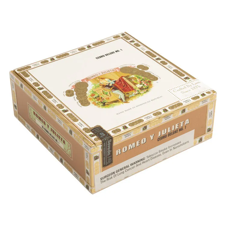 Tabachaze Romeo y Julieta 1875 Cedro Deluxe No. 1 Cedar Wrapped Cigar 6.50 x 44 2
