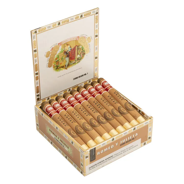 Tabachaze Romeo y Julieta 1875 Cedro Deluxe No. 1 Cedar Wrapped Cigar 6.50 x 44 1